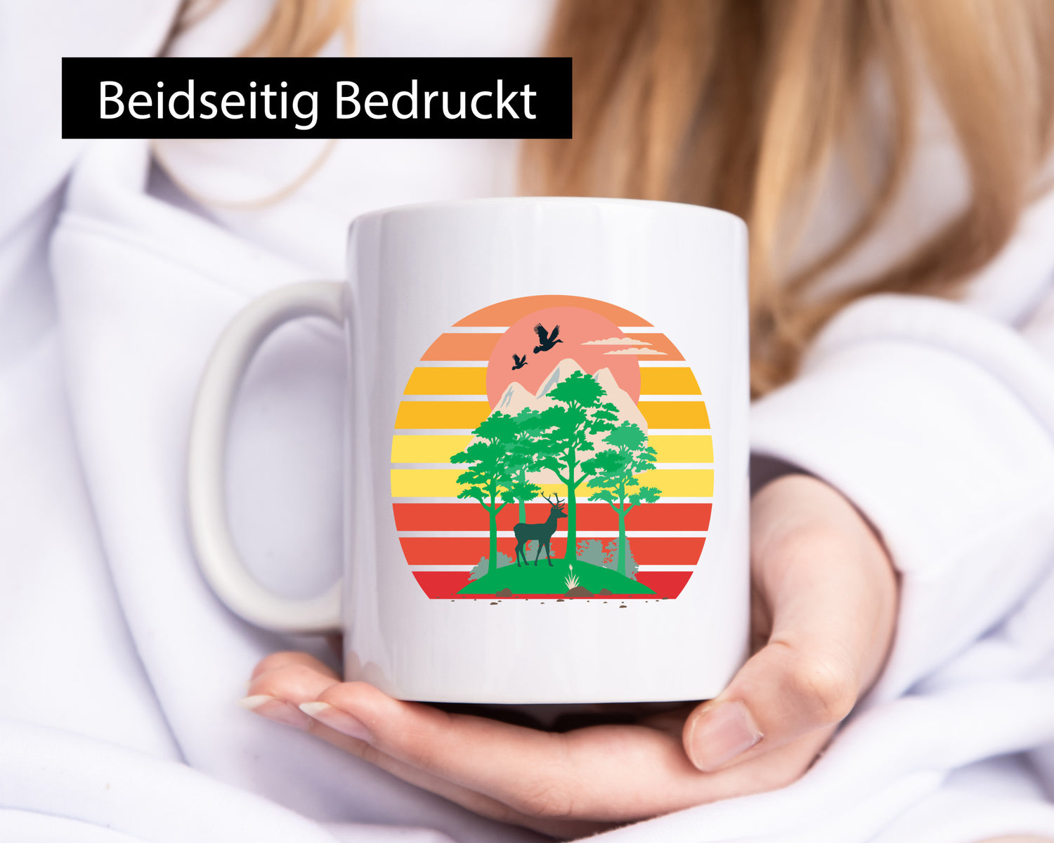 Waldlichtung | Outdoor Natur Bäume Retro v2 Humor Geschenkidee Tasse