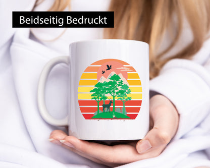 Waldlichtung | Outdoor Natur Bäume Retro v2 Humor Geschenkidee Tasse
