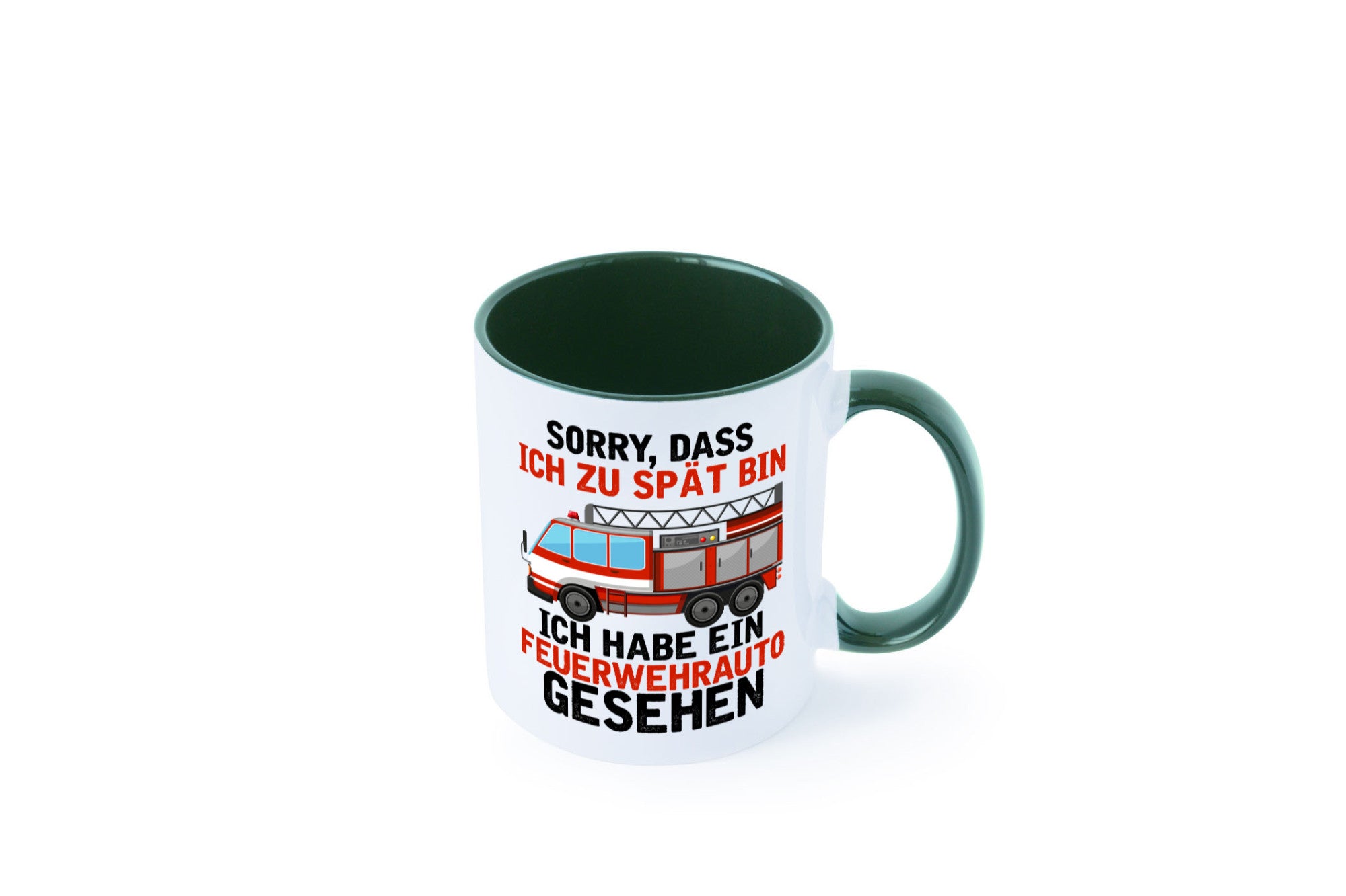 Ich hab ein feuerwehrauto gesehen | lustig Humor Geschenkidee Geschenk Tasse