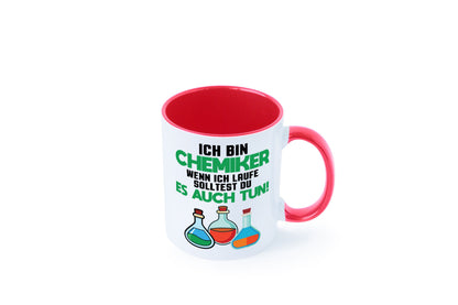 Ich bin chemiker wnen laufe solltest du es auch tun Humor Geschenkidee Tasse