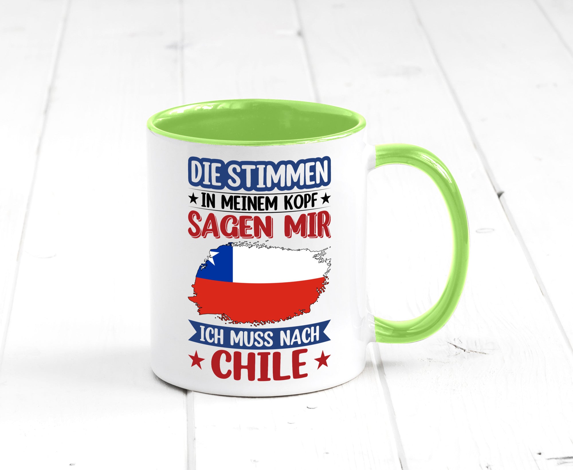 Chile | Urlaub Stimmen in meinem Kopf Traumland Geschenkidee Humor Tasse
