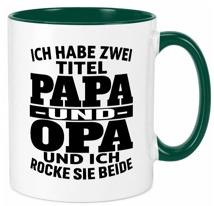 Ich habe zwei Titel Papa und Opa | Rock sie Großvater Humor Familie Tasse
