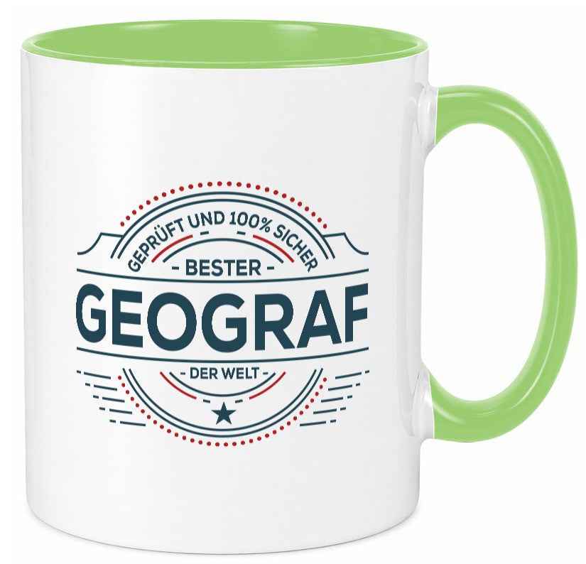 Geprüft und sicher: Geograf | Geografie Geschenkidee Humor Tasse