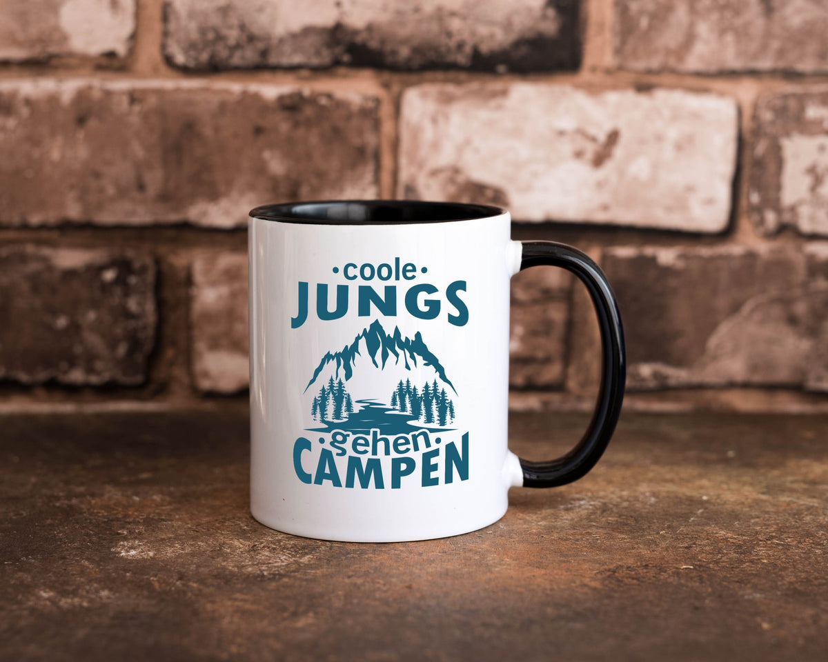 Coole Jungs gehen Campen | Berge See Geschenkidee Humor Tasse