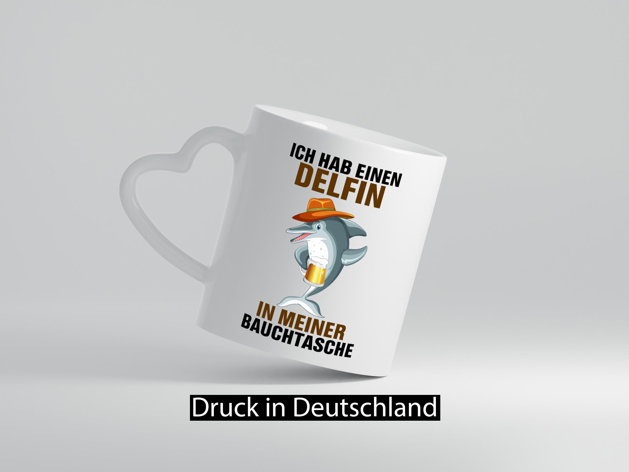 Ich hab einen Delfin in meiner Bauchtasche | Party Bier Humor Geschenkidee Tasse