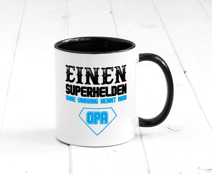 Superheld Opa Geschenk Familie Geschenkidee lustiger Spruch Tasse