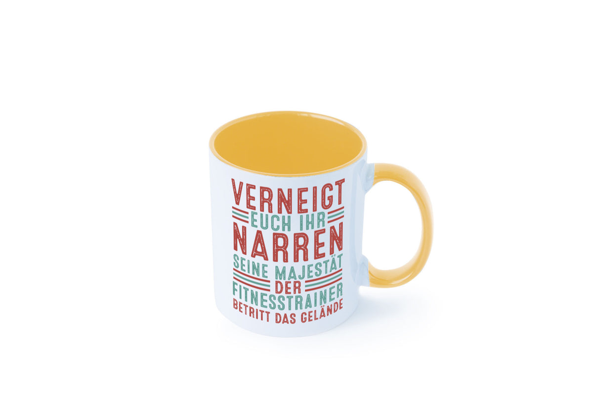 Verneigt euch: Fitnesstrainer | Personal Trainer v2 lustig Humor Geschenkidee Tasse