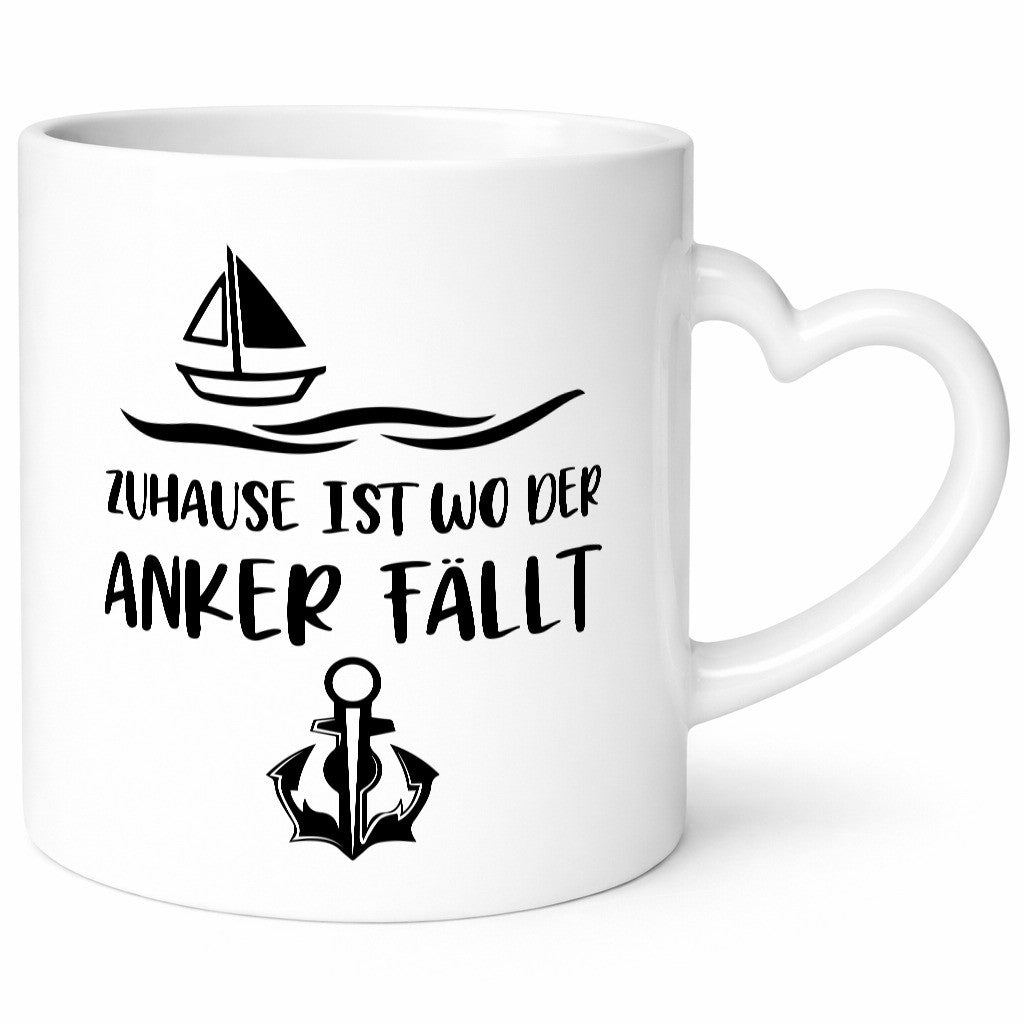 Zuhause ist wo der Anker Fällt | Kapitän Geschenkidee Humor Tasse