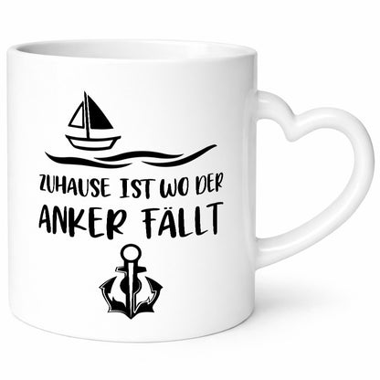 Zuhause ist wo der Anker Fällt | Kapitän Geschenkidee Humor Tasse