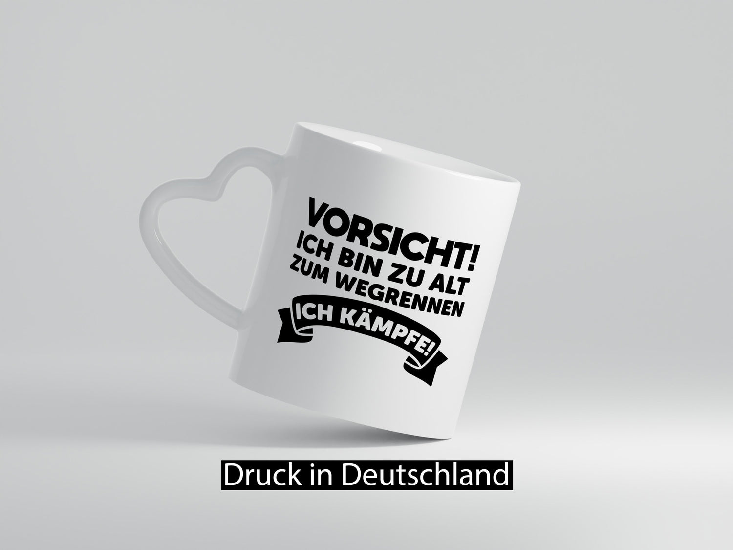 Vorsicht ich bin zu alt zum wegrennen | kämpfe Humor Geschenkidee Tasse