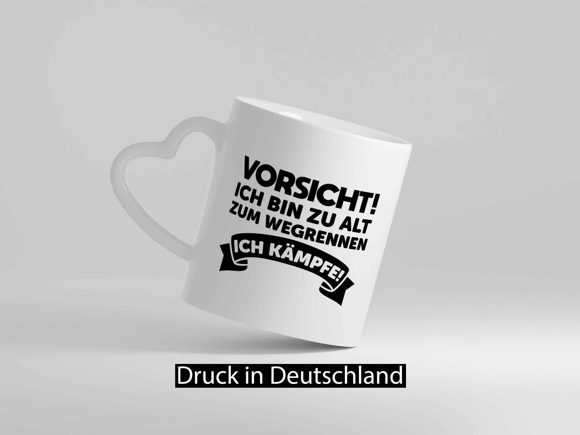 Vorsicht ich bin zu alt zum wegrennen | kämpfe Humor Geschenkidee Tasse