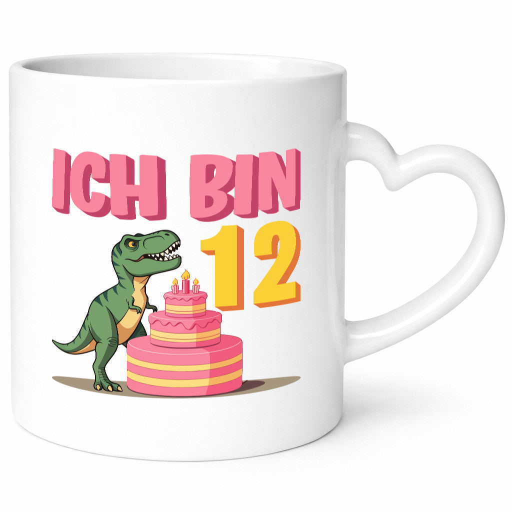 12 Geburtstag | Jahre Dinosaurier mit Kuchen Geschenkidee Humor Tasse