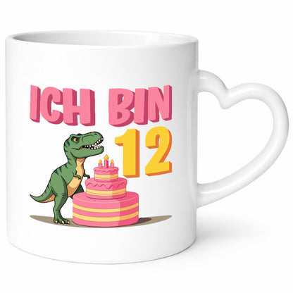 12 Geburtstag | Jahre Dinosaurier mit Kuchen Geschenkidee Humor Tasse