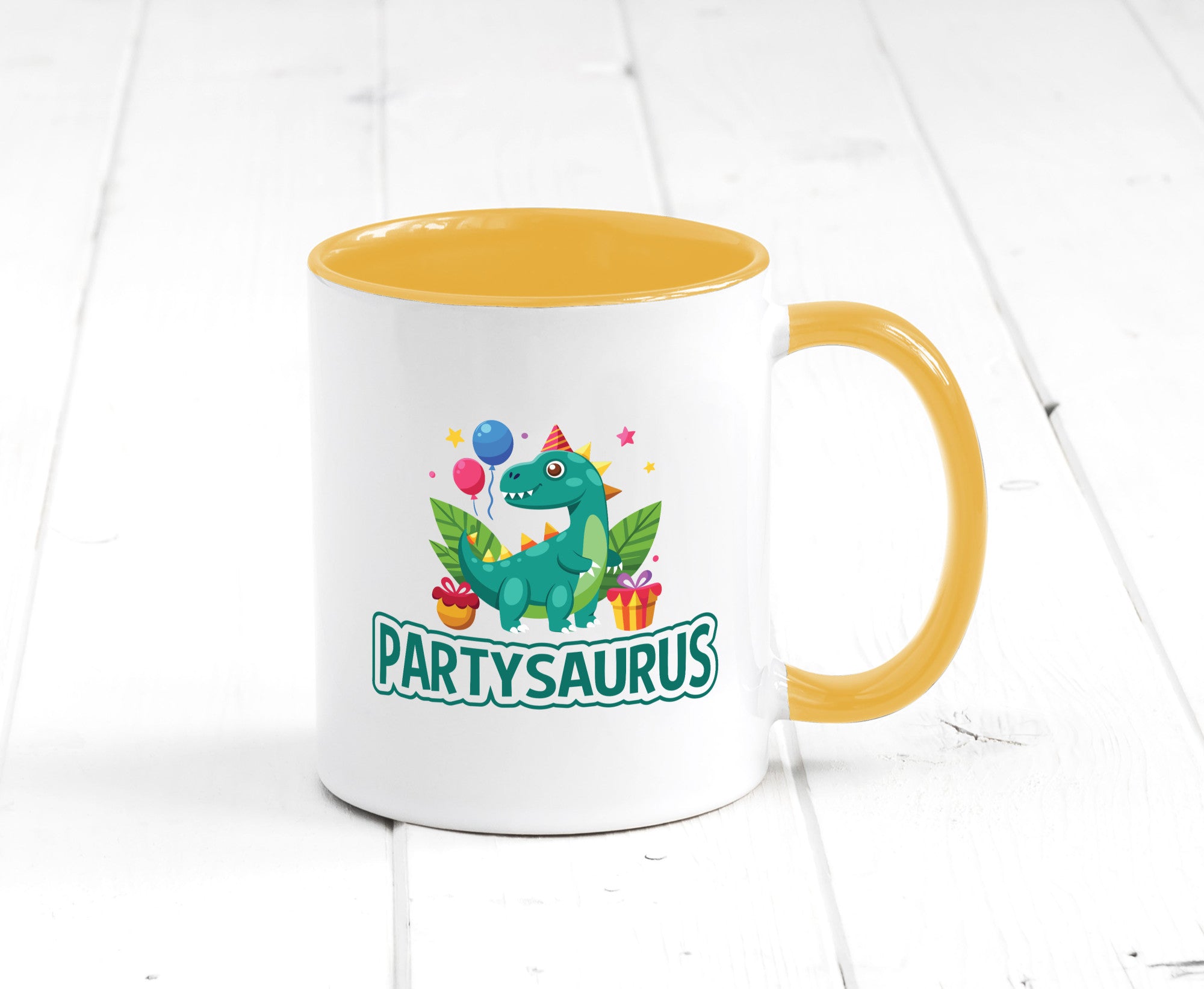 Partysaurus | Geburtstag Dinosaurier Luftballon Geschenkidee Humor Tasse