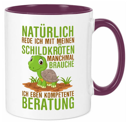 Natürlich rede ich mit Schildkröten | Schildkrötenliebhaber lustiger Spruch Tasse