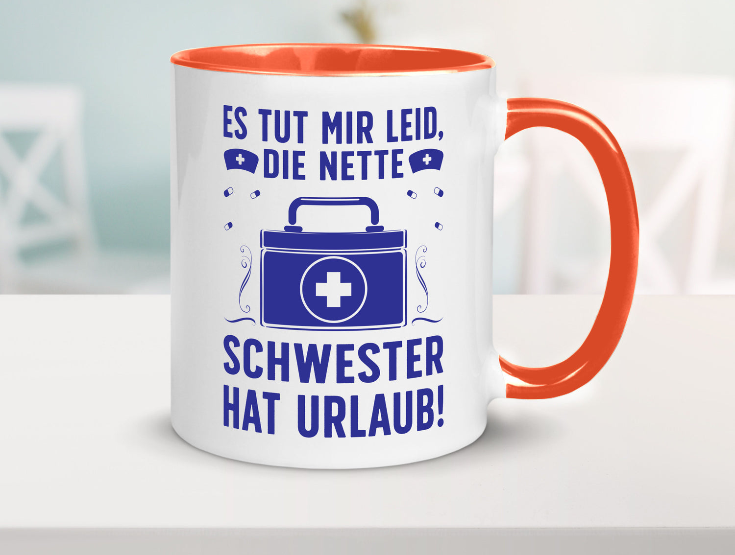 Nette Schwester hat Urlaub | Arztkoffer Tabletten lustiger Spruch Geschenk