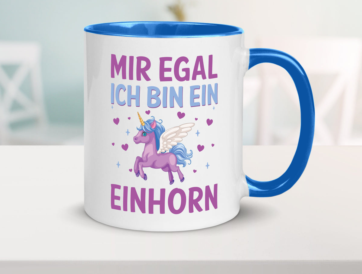 Mir egal, ich bin ein Einhorn| Herzen Geschenkidee Humor Tasse