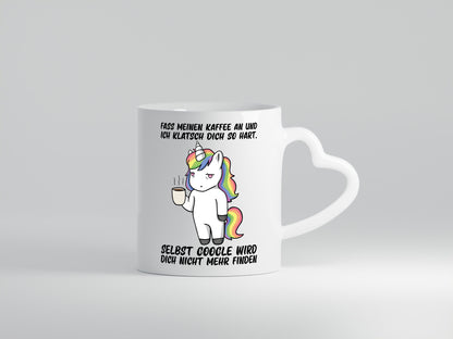Kaffee nicht anfassen | drohendes Einhorn Google Spruch lustig Humor
