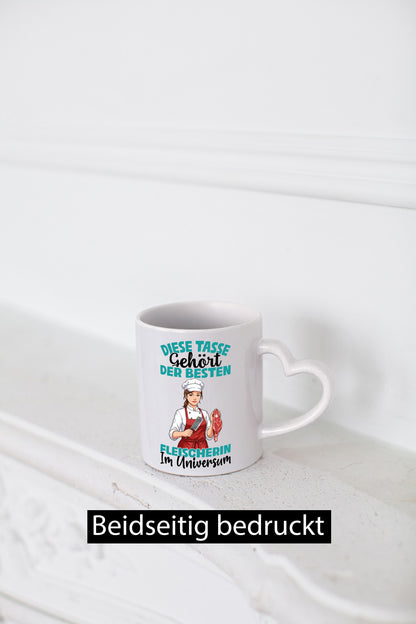 Im Universum: Fleischerin | Schlachterei lustiger Spruch Geschenk Humor