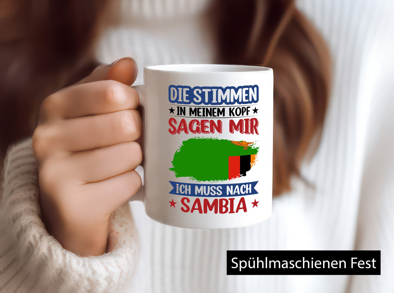 Sambia | Urlaub Stimmen in meinem Kopf Traumland v2 lustiger Spruch Geschenk