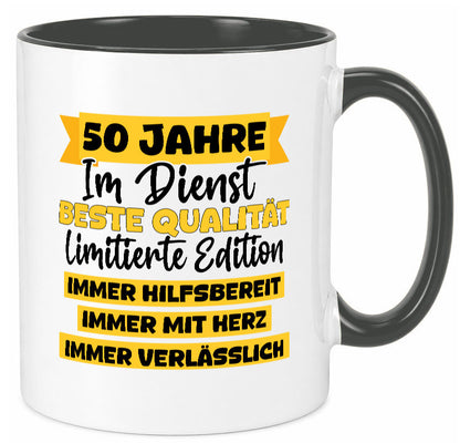 50 Jahre im Dienst | Jubiläum Arbeit v8 lustiger Spruch Geschenk Kollegen Büro