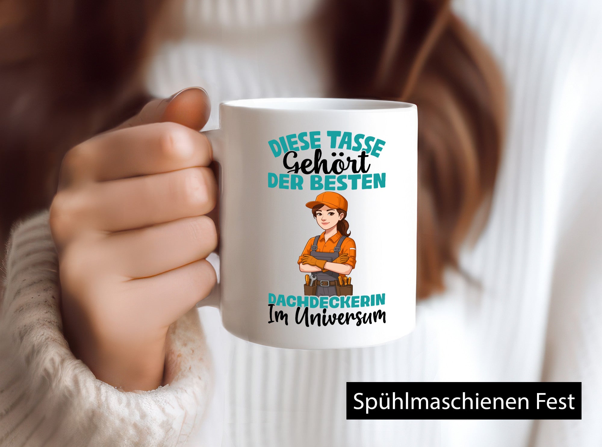 Im Universum: Dachdeckerin | Dachbau Hausbau lustiger Spruch Geschenk Humor