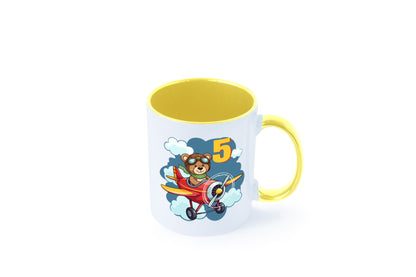 5. Geburtstag | 5 Jahre Kinder Pilot Flugzeug Geschenkidee Humor Tasse