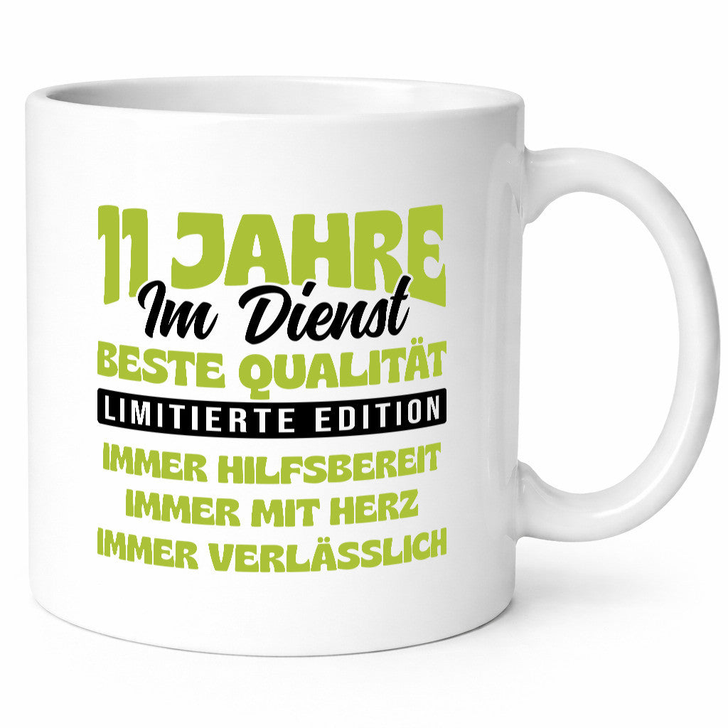 11 Jahre im Dienst | Jubiläum Arbeit v4 Humor Kollegen Büro Geschenkidee Tasse
