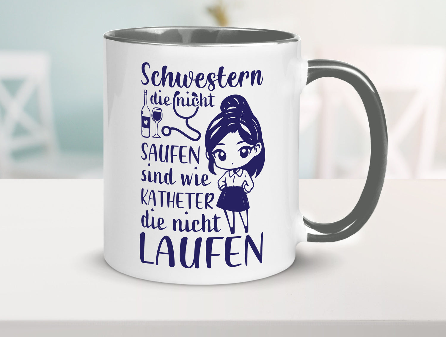Schwestern die nicht saufen | Krankenschwester Alkolhol Geschenkidee Humor Tasse