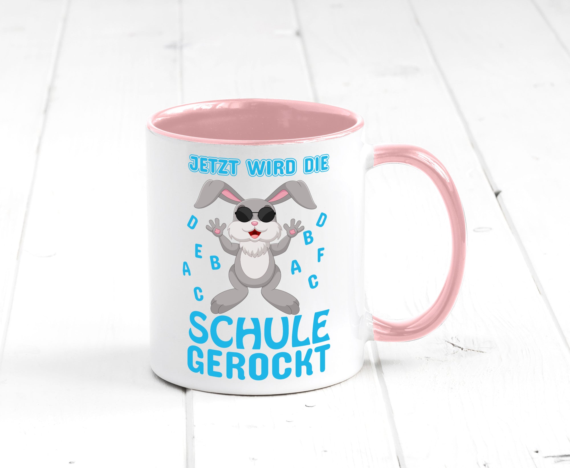 Schule wird gerockt | Schulbeginn Tasse cooler Hase lustiger Spruch Geschenk