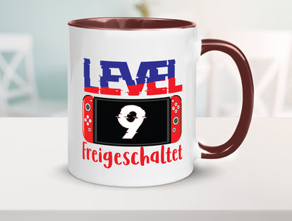 Level 9 Freigeschaltet | 9. Geburtstag Zocker Gamer Humor Geschenkidee Tasse