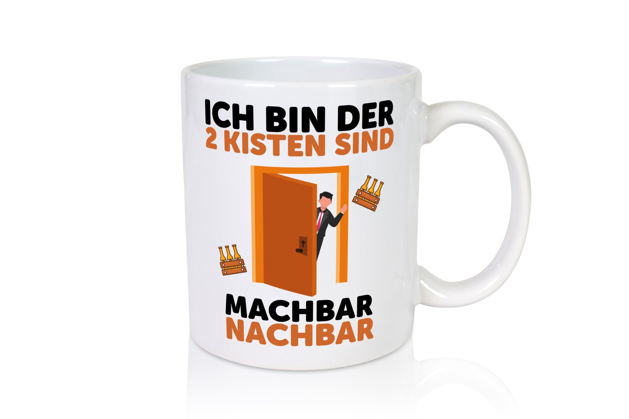2 Kisten Bier | witziger Spruch Nachbar Einweihung Humor Geschenkidee Tasse