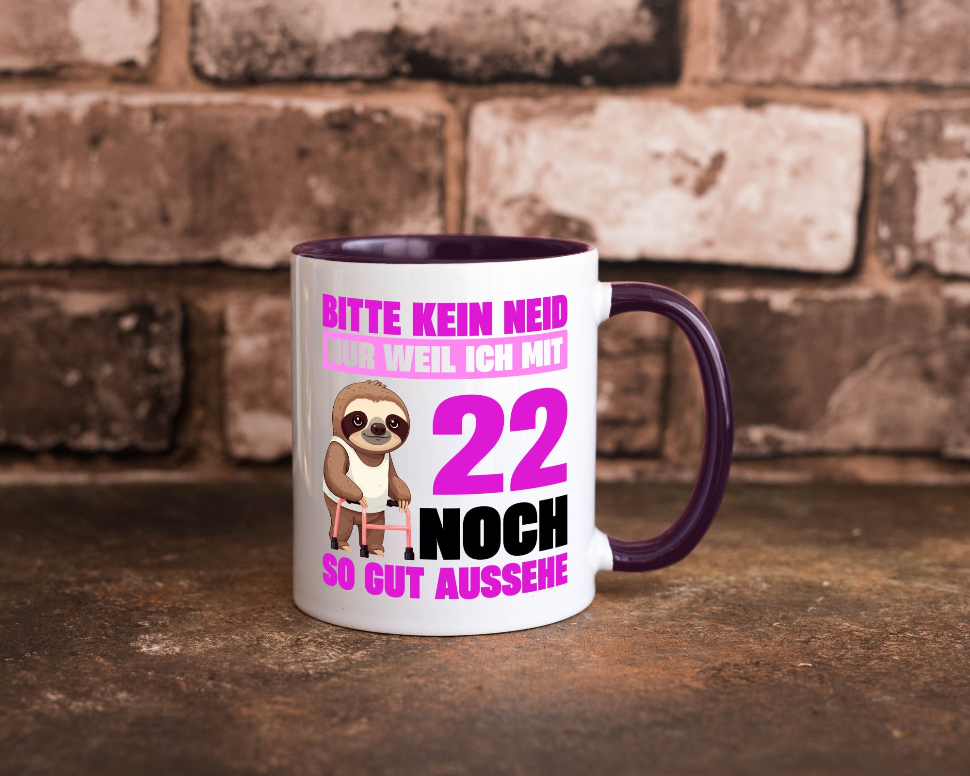 22. Geburtstag | Bitte kein neid Faultier 22 Jahre lustig Geschenkidee Geschenk