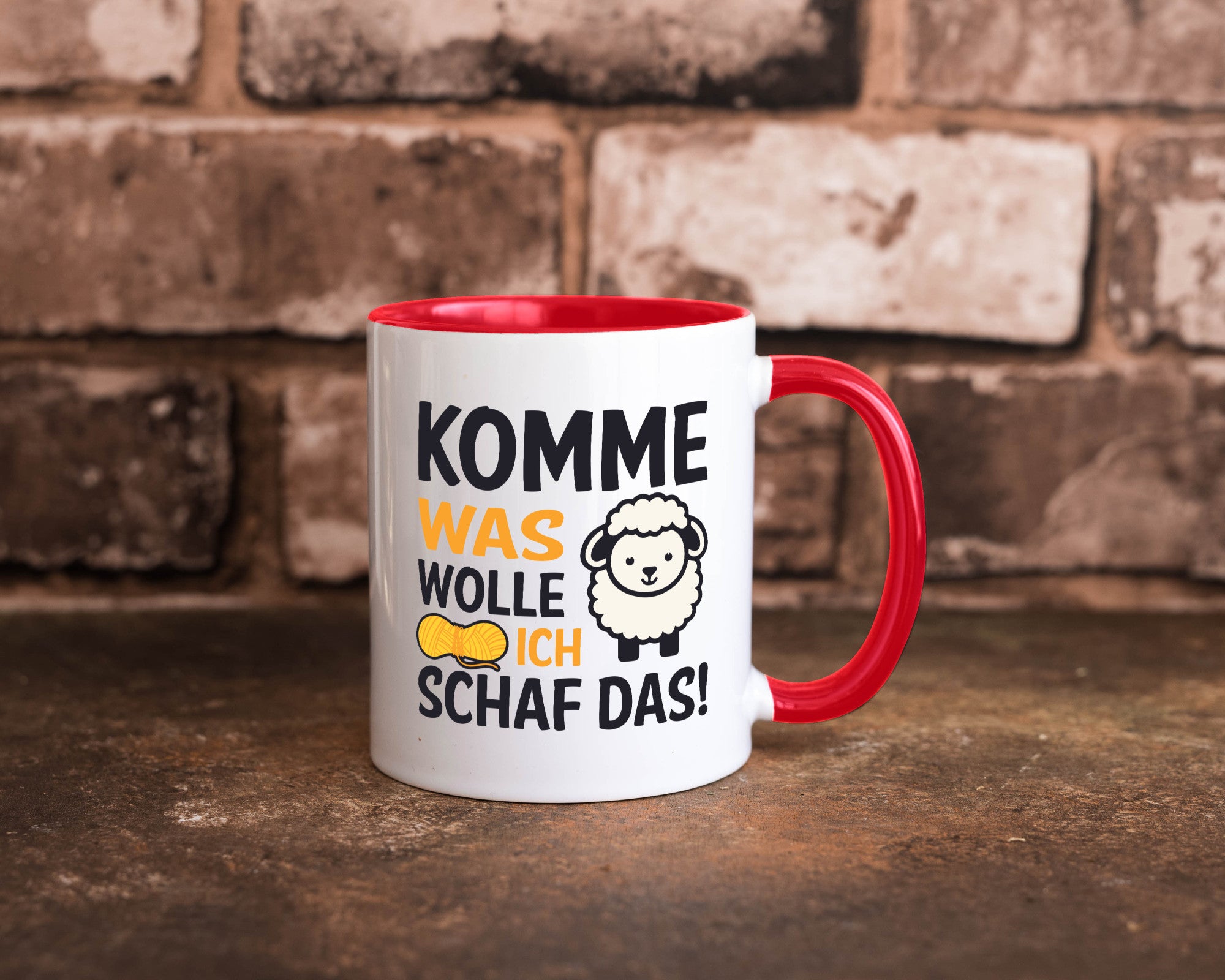 Komme was wolle, ich schaf das | Wolle Humor Geschenkidee Tasse