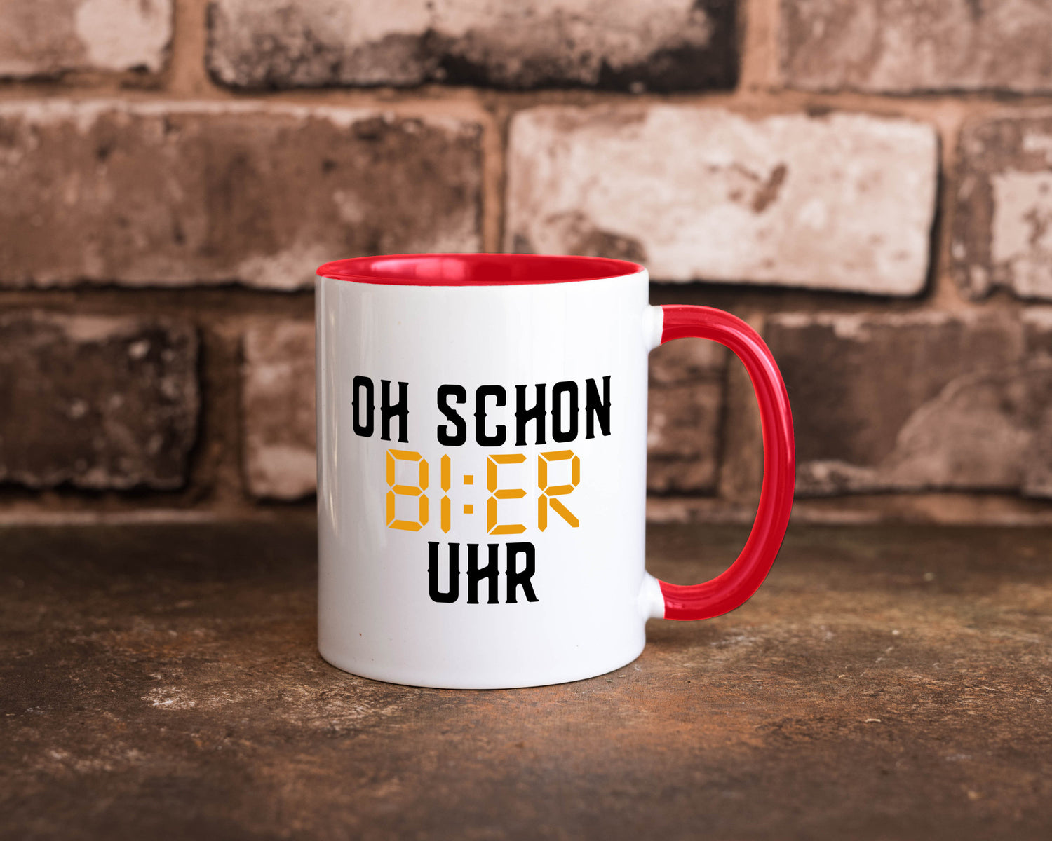 Oh schon Bier Uhr | Biertrinker Party Feiern Pils Humor Geschenkidee Tasse