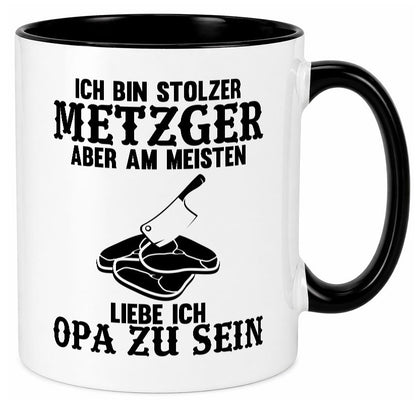 Stolzer Metzger, liebe es Opa zu sein | Fleisch Hackebeil lustiger Spruch Tasse