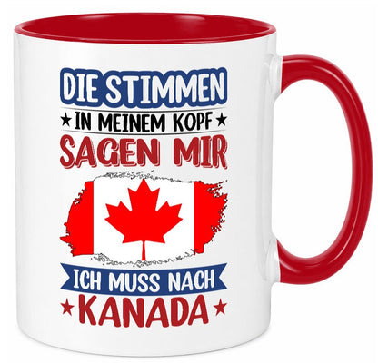 Kanada | Urlaub Stimmen in meinem Kopf Traumland Geschenkidee Humor Tasse