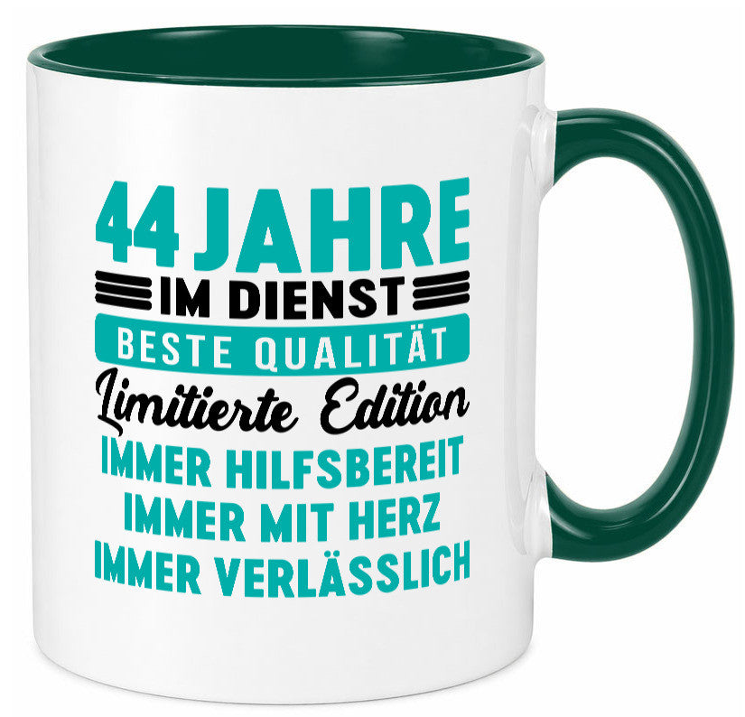 44 Jahre im Dienst | Jubiläum Arbeit v5 lustig Kollegen Büro Geschenk Tasse