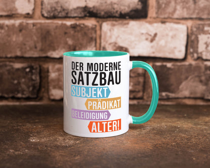 Moderner Satzbau | Lehrer Lehrerin Kollege lustig Arbeit Kollegen Büro Geschenk
