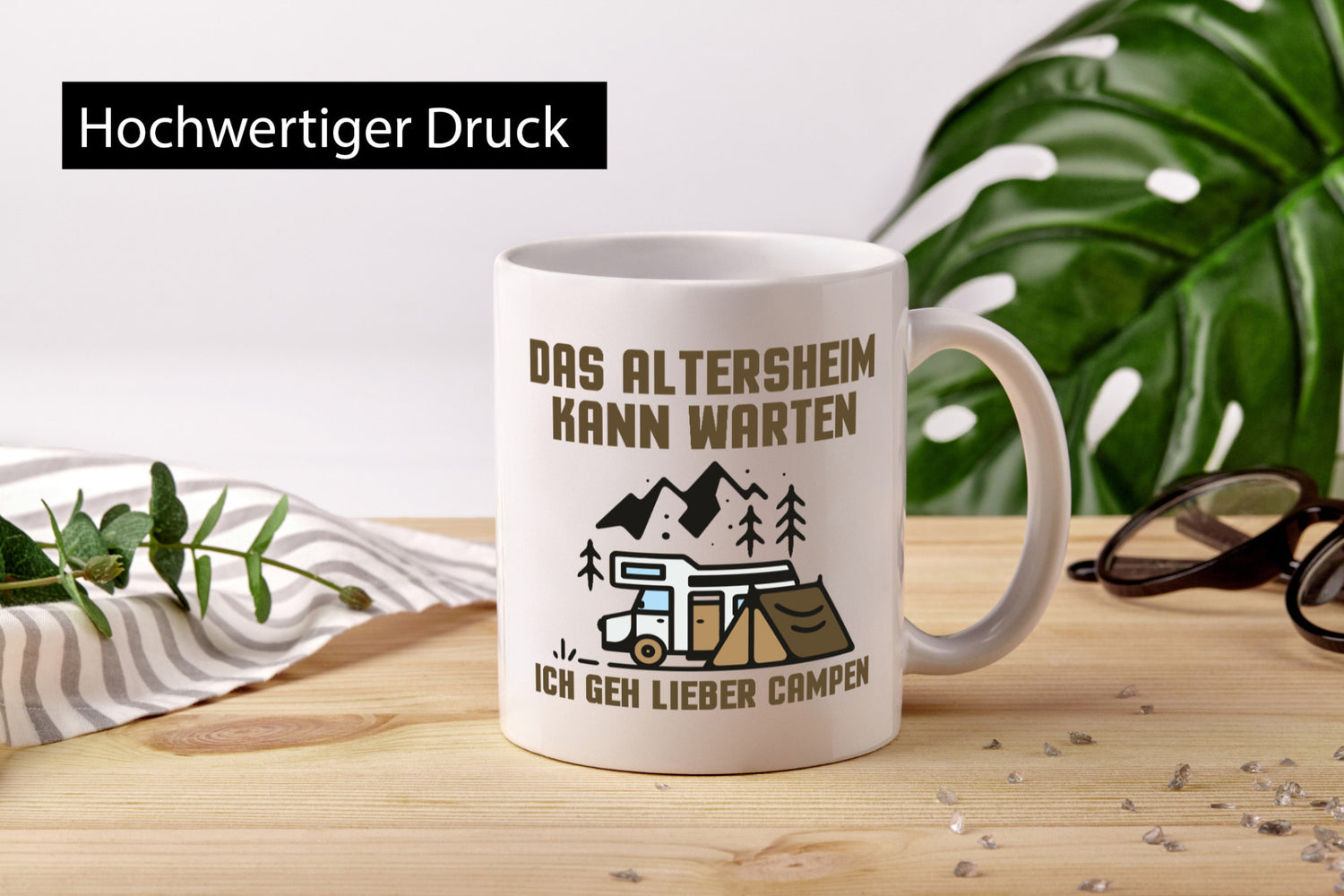 Altersheim kann warten, gehe campen | Wohnmobil Geschenkidee Humor Tasse