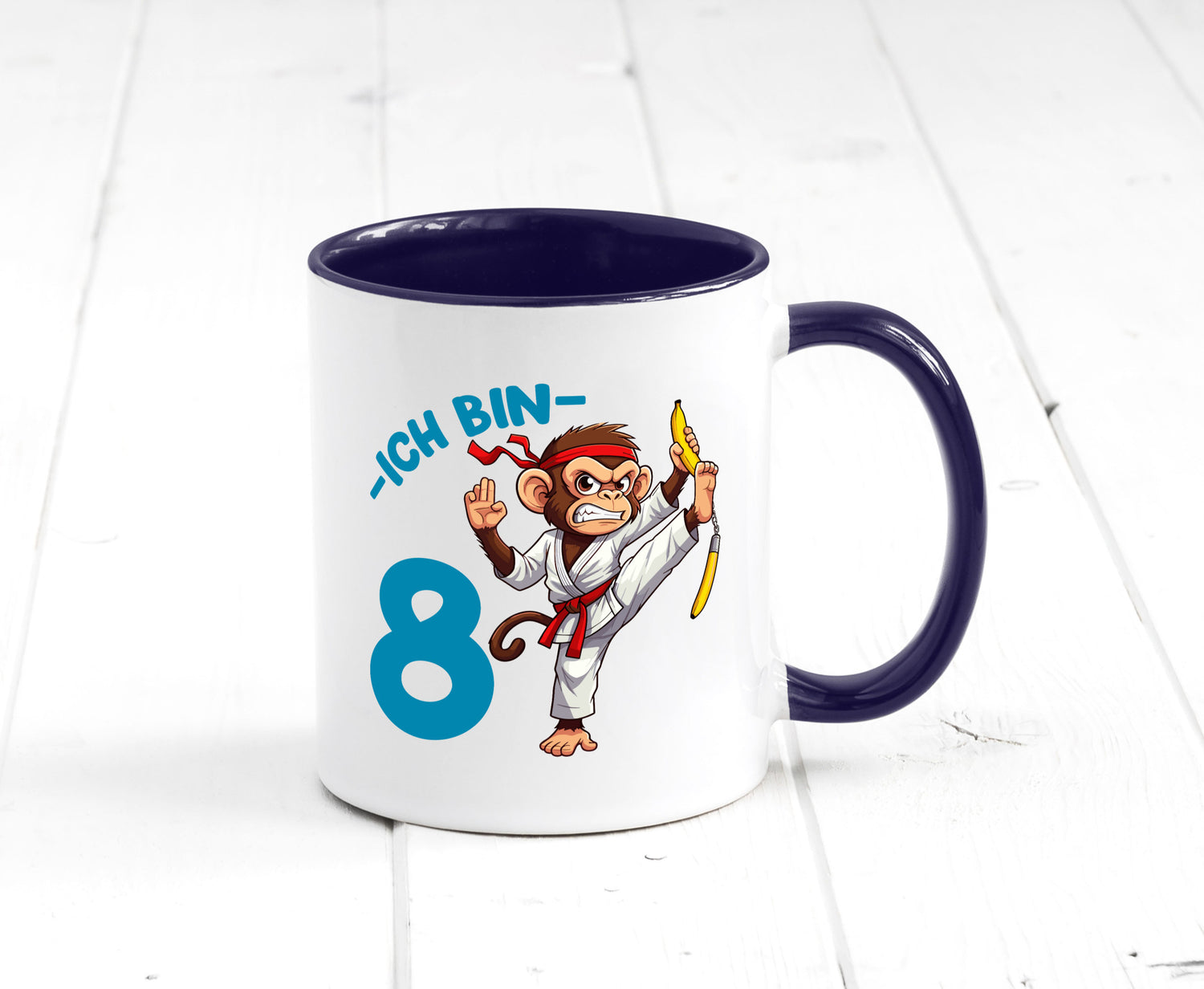 Ich bin 8 | 8. Geburtstag Karate Kampfsport Affe lustiger Spruch Geschenk