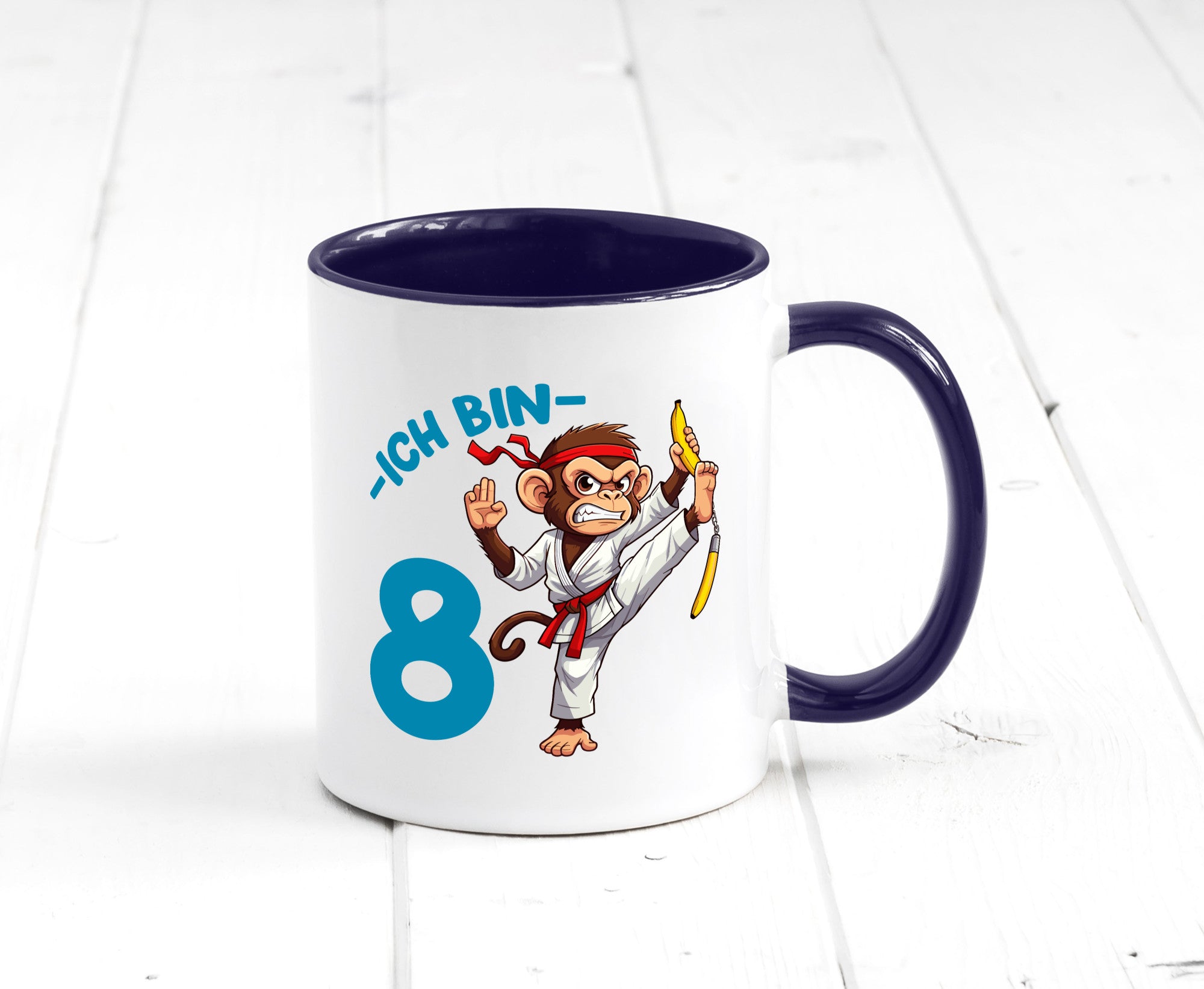Ich bin 8 | 8. Geburtstag Karate Kampfsport Affe lustiger Spruch Geschenk
