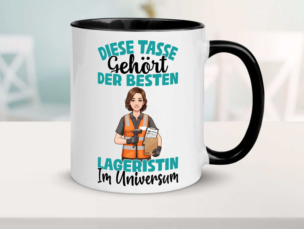 Im Universum: Lageristin | Beruf Lager Arbeiterin Humor Arbeit Kollegen Büro Tasse