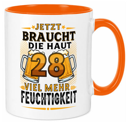 28 braucht die haut mehr Feuchtigkeit | 28. Geburtstag Humor Geschenkidee Tasse