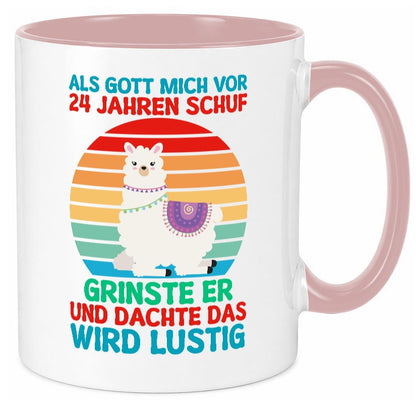 24. Geburtstag | 24 Jahre Gut Schuf mich Lama v2 Geschenk Geschenkidee lustiger Tasse