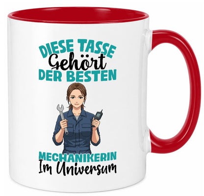 Im Universum: Mechanikerin | KFZ lustiger Spruch Geschenk Humor Geschenkidee Tasse
