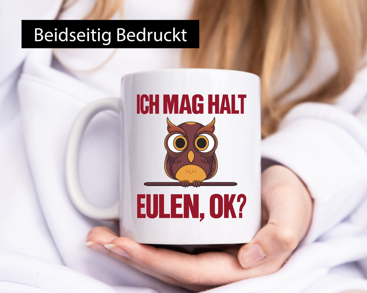 Ich mag Eulen | Spruch süße Eule Motiv lustiger Geschenk Humor Geschenkidee