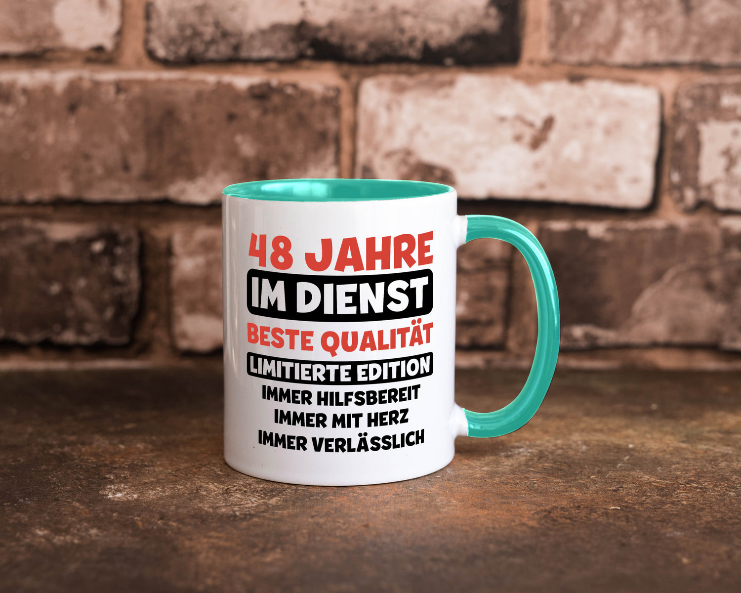 48 Jahre im Dienst | Jubiläum Arbeit v3 Humor Kollegen Büro Geschenkidee Tasse