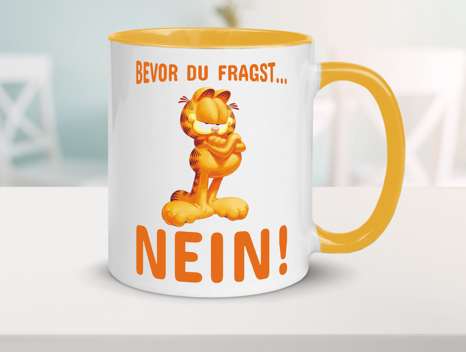 Bevor du fragst? Nein! | grimmige Katze Spruchtasse lustig Tierliebhaber Humor