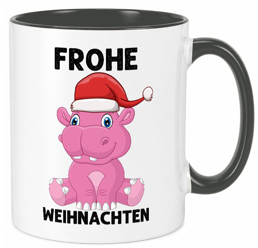 Frohe Weihnachten | Weihnachtstiere Nilpferd Humor Tierliebhaber Geschenkidee Tasse